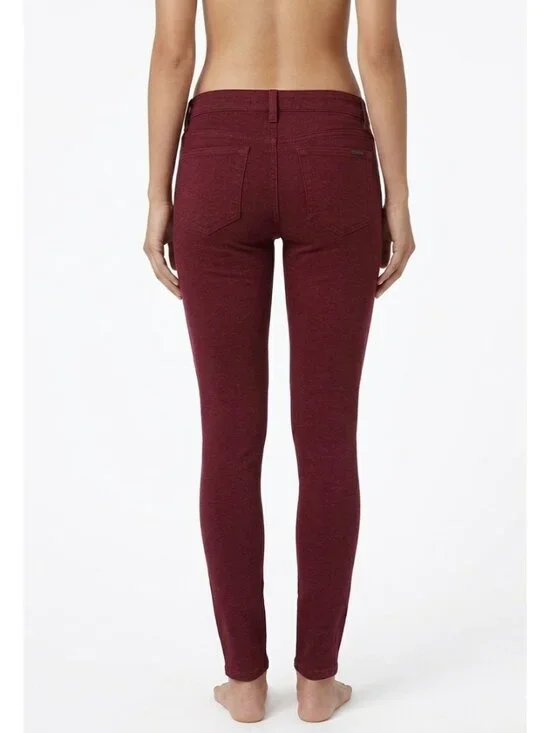 VTG Joes Jeans Burgundy Mid-Rise Skinny Jeggings| Indie Sleaze Tumblr Soft Modal - Picture 7 of 16